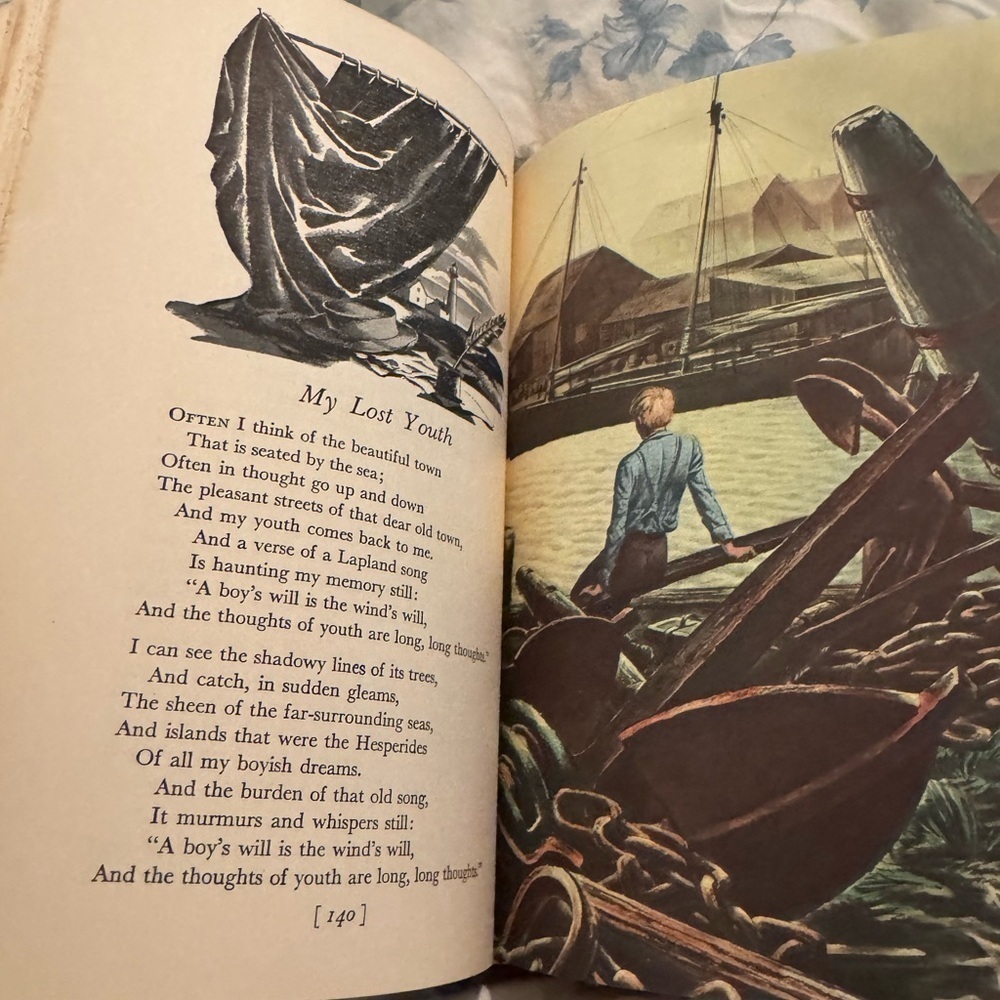 VINTAGE Classic Books HardBack Bound Favorite Poems Henry Wadsworth Longfellow - Picture 4 of 15